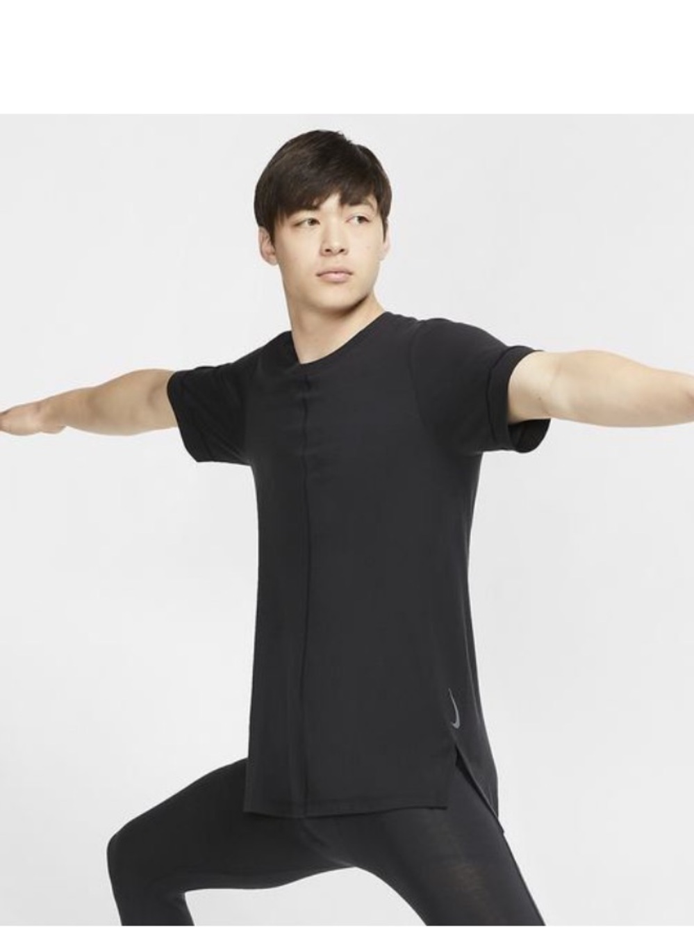 Men’s Nike Yoga Dri Fit performance Black Crewneck Short Sleeve Shirt